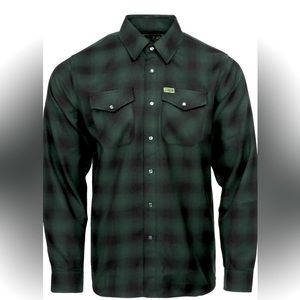Dixxon Flannel The Absinthe Shirt Men's Plaid Flannel Snap Button Down Size L.